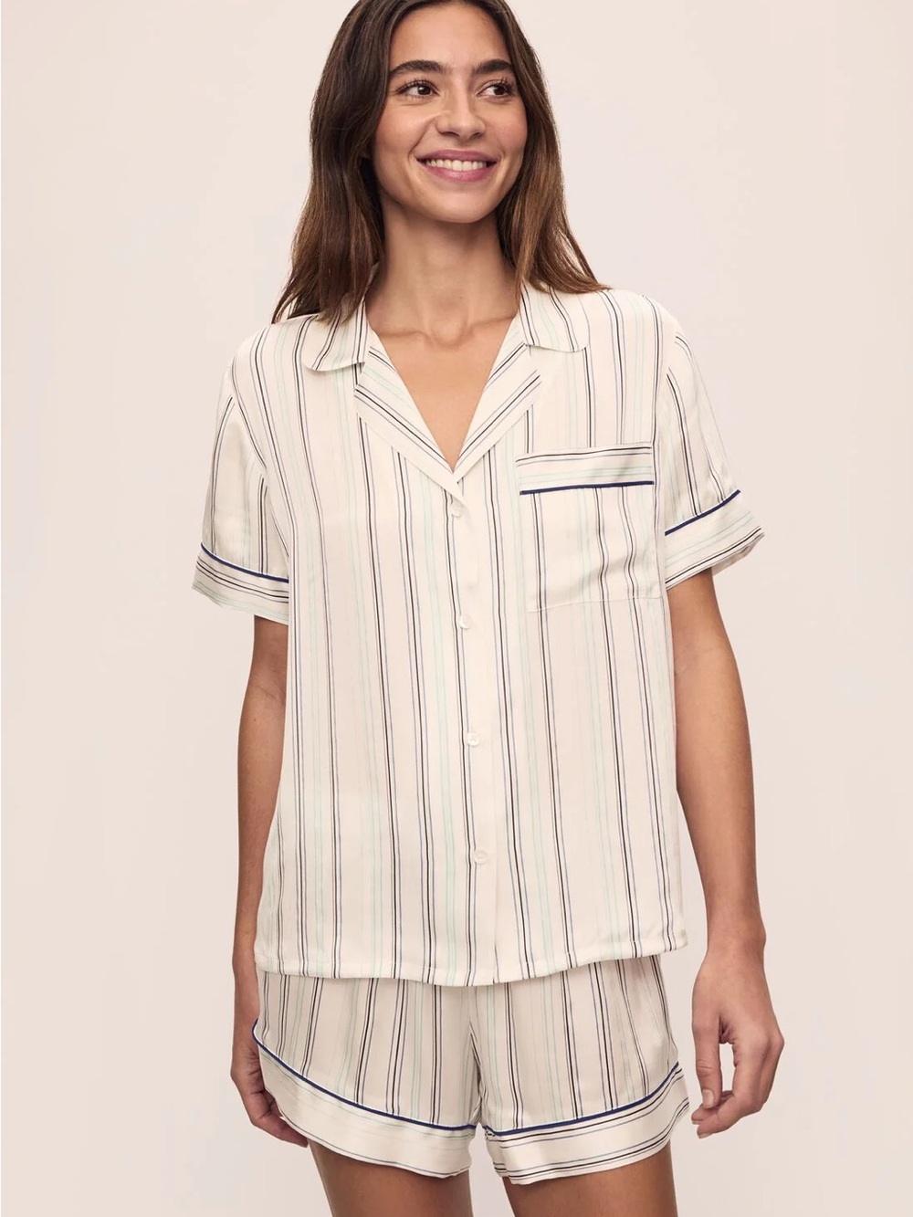 Washable Silk Inez Short-Sleeve Pajama Set